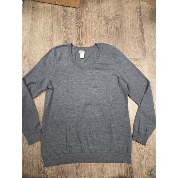 Duluth Trading Sweater Dark Gray 100% Merino Wool V Neck Sweater Men's XL - Picture 1 of 3